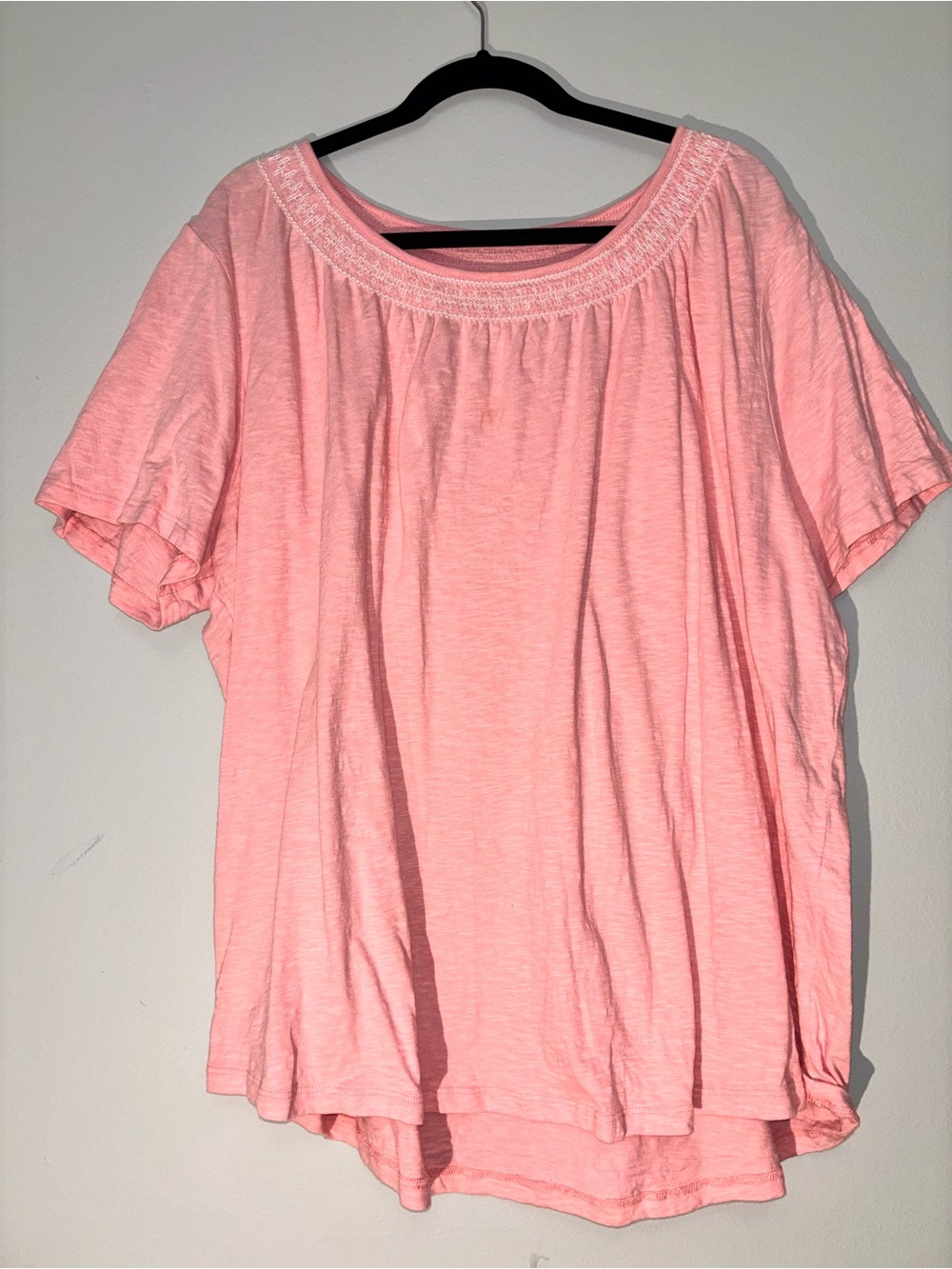 Talbots Pink Short Sleeve Peasant Top 3x